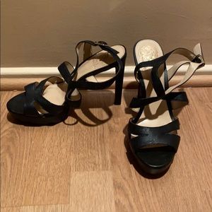 Vince Camuto Black Platform Leather 8